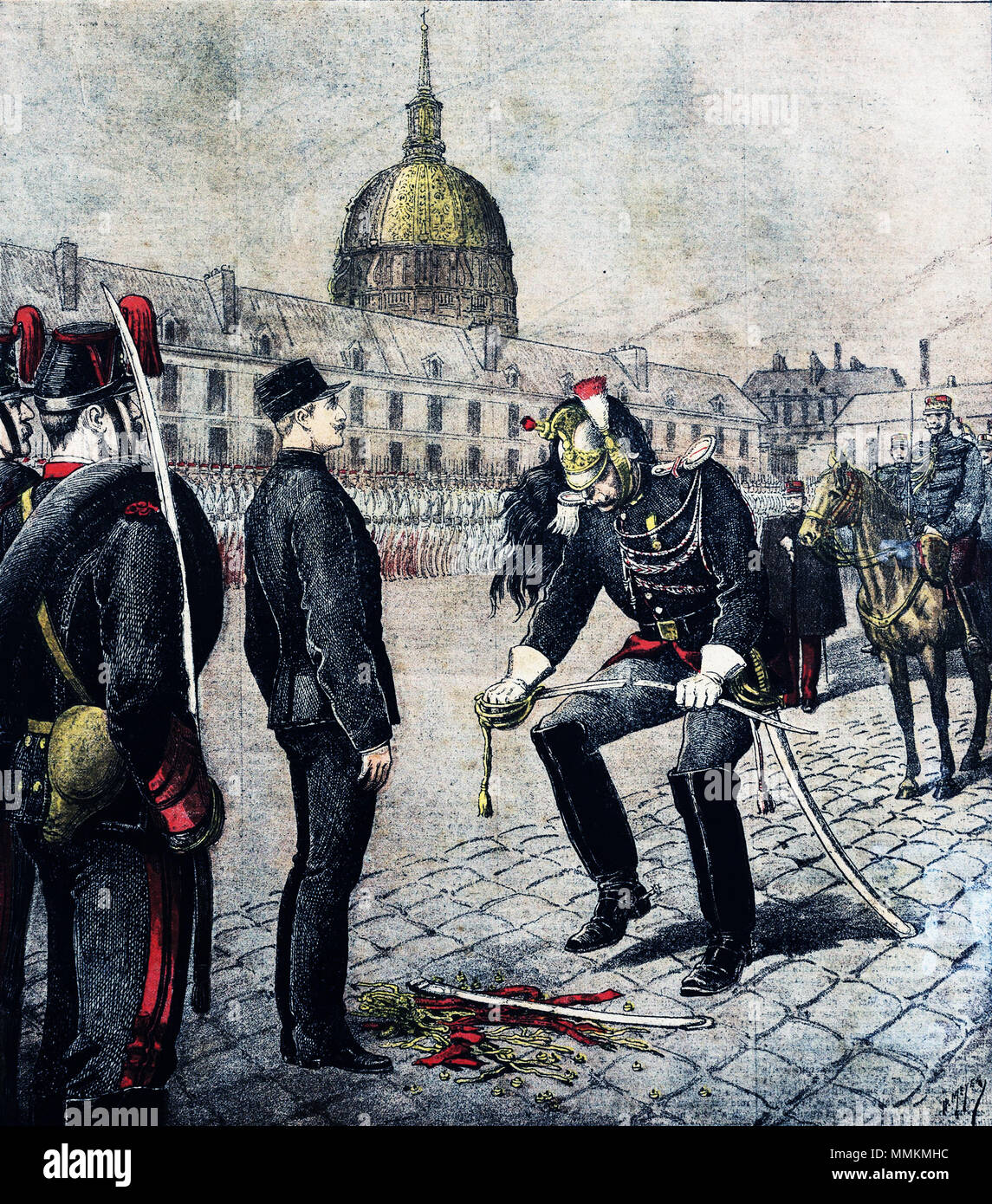 . 13. Januar 1895. Henri Meyer (1844-1899) Alternative Namen Reyem; Henri Mayer Beschreibung französischer Karikaturist und Illustrator Datum der Geburt / Tod 1844 1899 Ort der Geburt / Todes Mulhouse Paris Authority control: Q 3131638 VIAF:?:? ISNI 96603524 0000 0001 1057 4911 500124916 GND ULAN:?:??: 137436327 142946001 SUDOC Degradierung Alfred Dreyfus Stockfoto