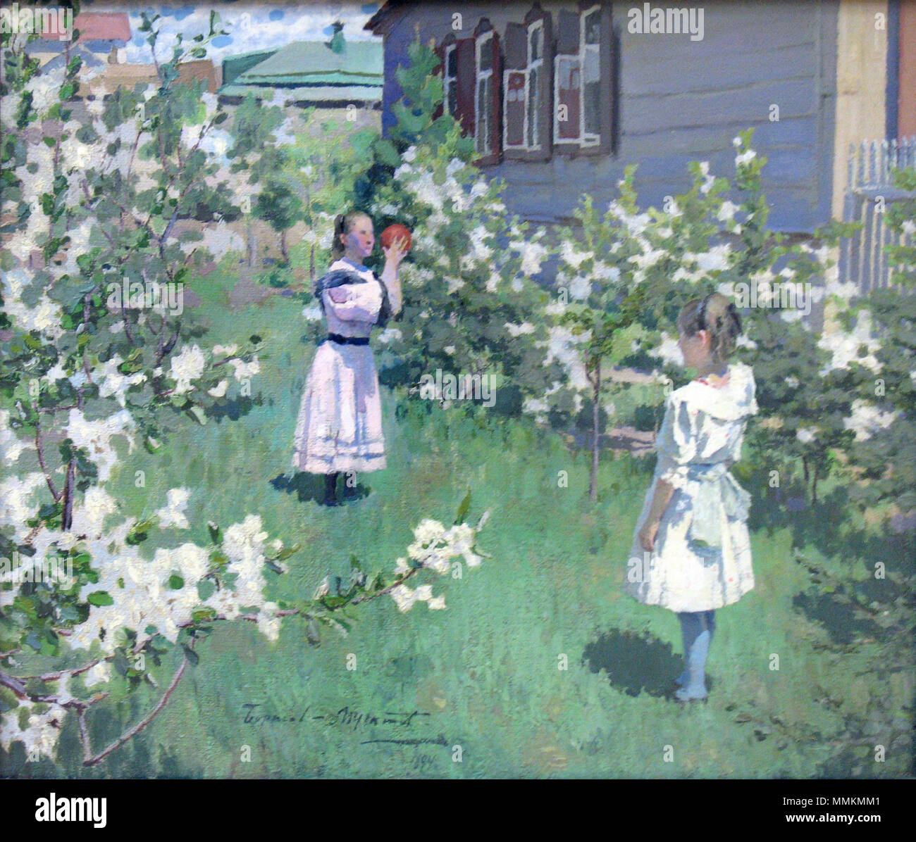 . Englisch: Mai, 1894 English: Maiblumen, 1894 Русский: Maйскиe Цветы, 1894. 1894. Victor Borisow-musatow (1870-1905) Alternative Namen??????? ??????????????? ????????-???????? Victor Elpidiforovich Borisow-musatow Beschreibung russische Maler Geburtsdatum / Tod 14. April 1870 vom 8. November 1905 Ort der Geburt / Todes Saratow, Rußland Tarusa bei Moskau Standort Paris, Saratow, Podol'sk, Tarusa Authority control: Q 1095289 VIAF:?:? ISNI 72199293 0000 0001 2102 2995 ULAN:?? n 500009209 LCCN: 80117376 GND:? 119217384 WorldCat 1894 Borissow-Mussatow Maiblumen anagoria Stockfoto