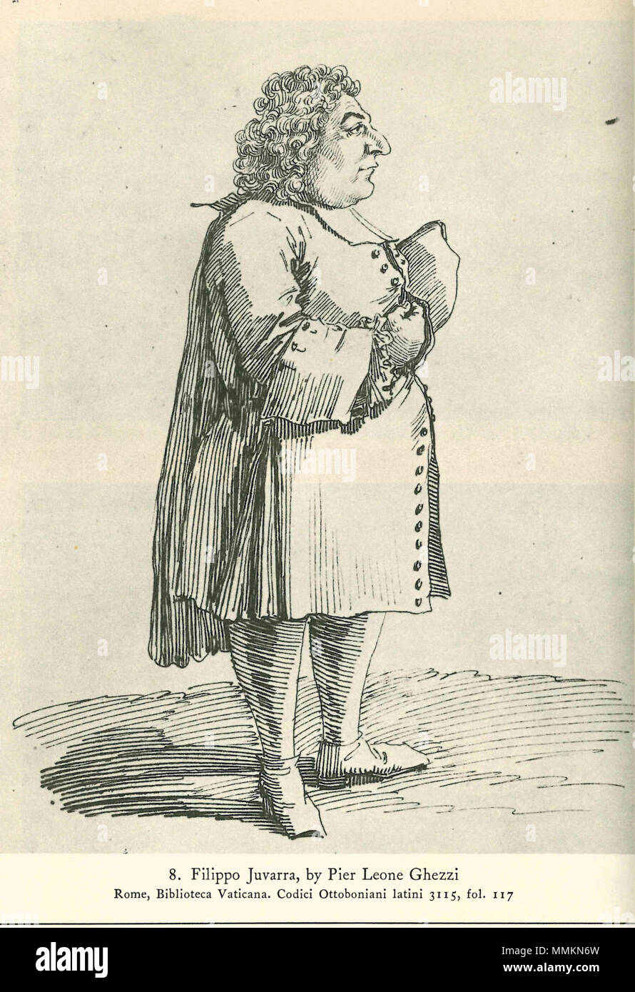 . English: Filippo Juvarra (1678-1736), italienischer Architekt 1900 von Pier Leone Ghezzi (1674 - 1755). 1730-1736?. Pier Leone Ghezzi (1674-1755), Filippo Juvarra (Auto. Von Pier Leone Ghezzi) Stockfoto