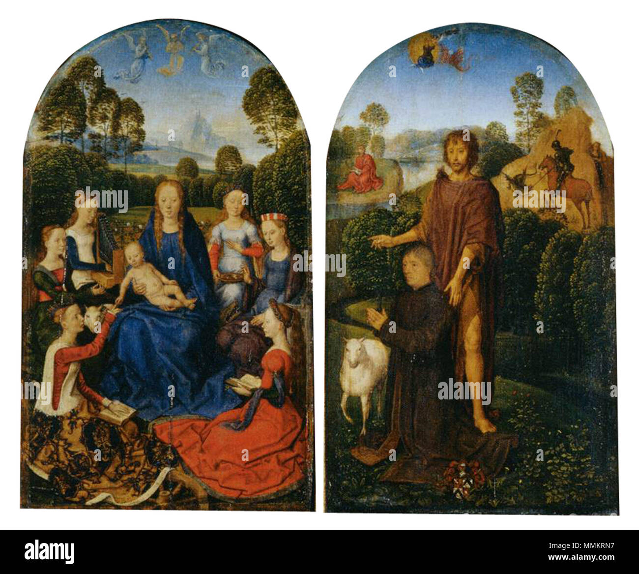 Diptychon von Jean de Cellier. ca. 1475. Hans Memling - diptychon von Jean de Cellier-WGA 14882 Stockfoto