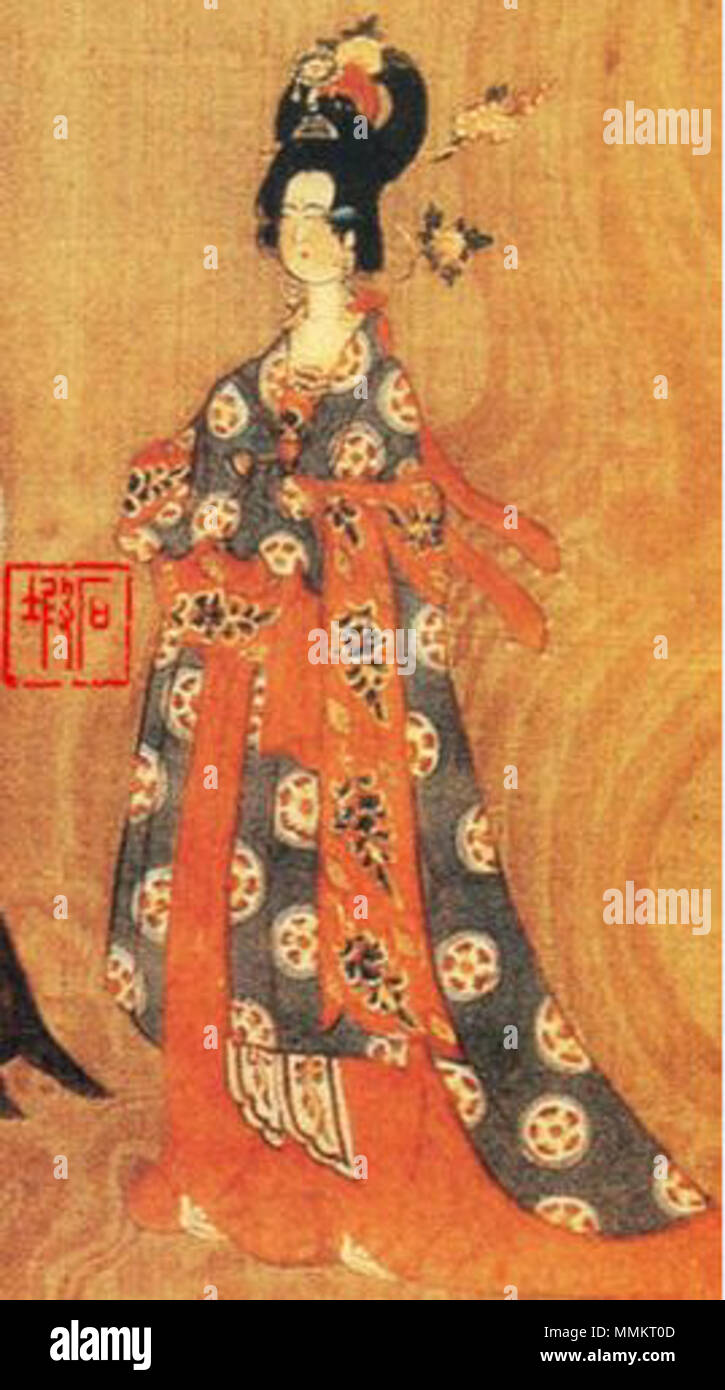 Weibliche Figur von Bodhisattva, der Weg führt, von der Höhle17 am Mo-Kao, Musée Guimet Stockfoto