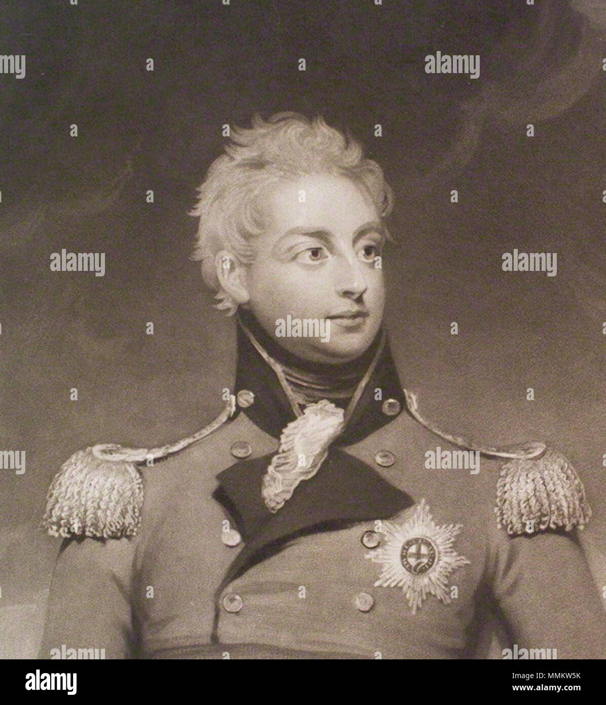 . Englisch: Prince William, Herzog von Gloucester und Edinburgh (1776-1834) von William sagen, nachdem Sir William Beechey, Mezzotint, 1826 2 ndDukeOfGloucester 1826 veröffentlicht. Stockfoto