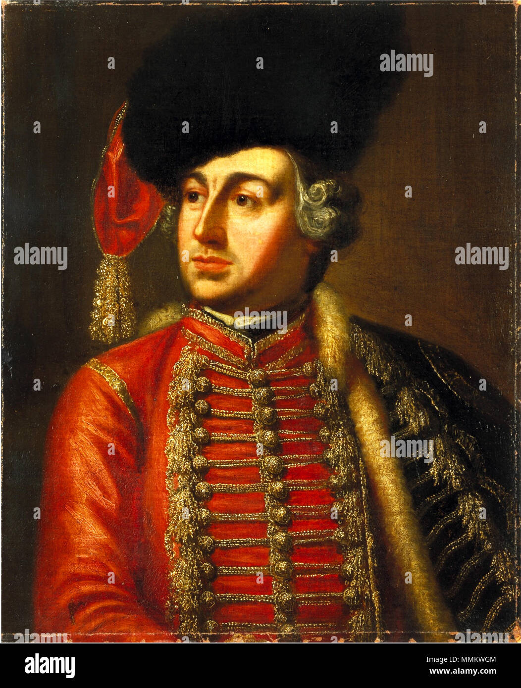 . Englisch: David Garrick als Tankred in Tankred und Sigismuna von James Thomson Portrait von David Garrick (1717-1779). 1752. David Garrick als Tankred in Tankred und Sigismuna von James Thomson Stockfoto