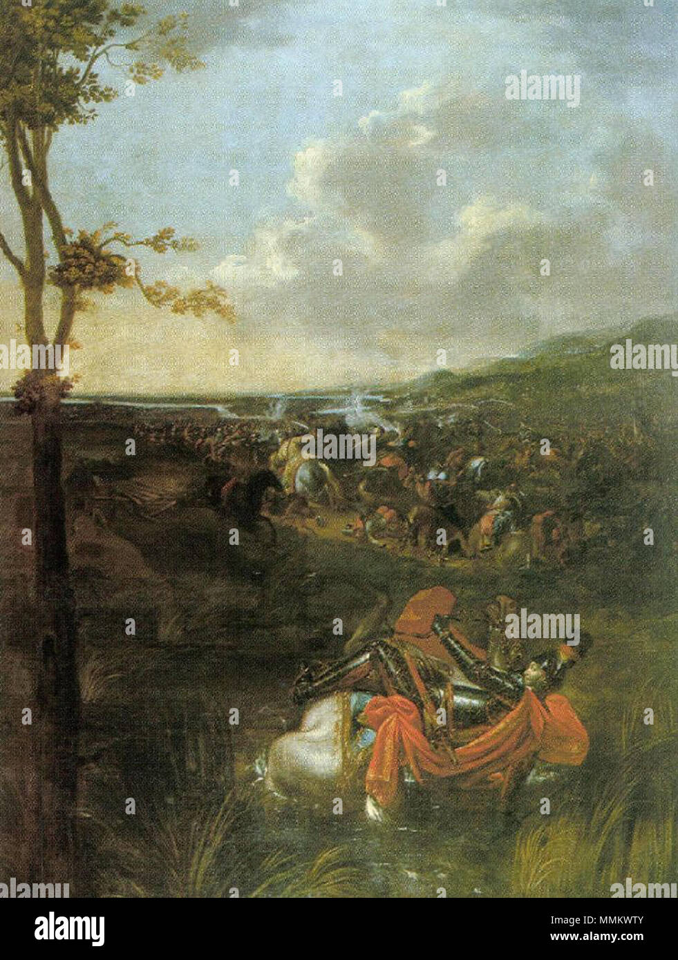 Der Tod von Ludwig II. von Ungarn in der Schlacht von Mohács. zwischen 1795 und 1796. Dorffmaister der Tod von Ludwig II. von Ungarn 1795-1796 Stockfoto