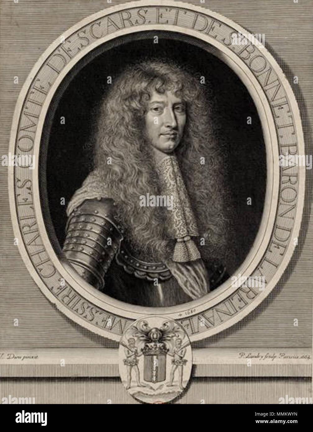 . Français: Charles d'Escars, Comte d'Escars et de Saint-Bonnet (?-1680), Lieutenant général des Armées du Roi. 1663. Jean de Dieu (dit Saint-Jean), Pierre Landry Charles d'escars Stockfoto