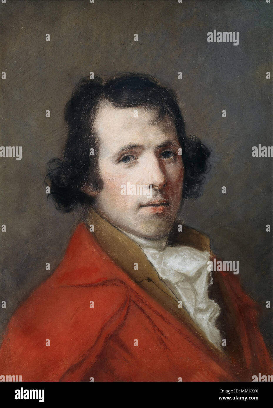 Portrait von Antonio Canova, Büste Länge, trug einen Mantel. 18. Hugh Douglas Hamilton - Porträt von Antonio Canova Stockfoto