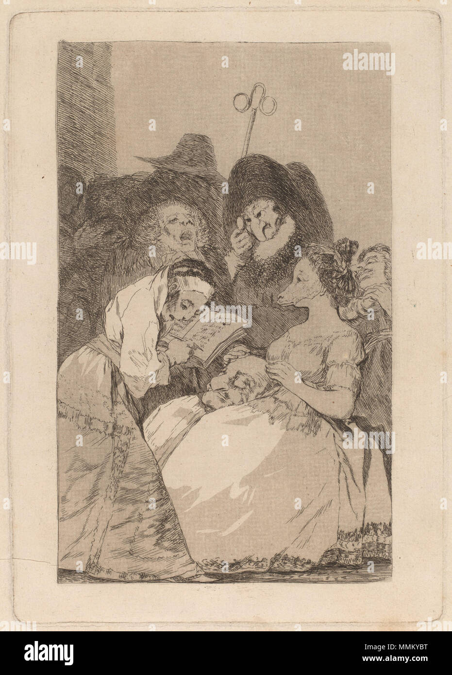 Francisco de Goya, La filiacion (Filiation), Spanisch, 1746 - 1828, in oder vor 1799, Radierung und Aquatinta [arbeiten Beweis], Rosenwald Collection Goya - La filiacion (Filiation) Stockfoto