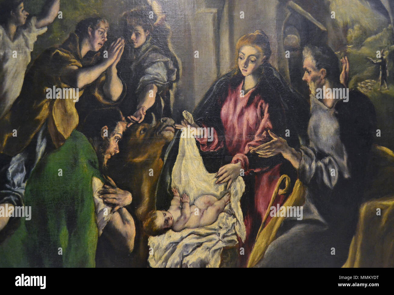 Detall de l'Adoració dels Pastoren, El Greco, Museu Del Patriarca de València Stockfoto