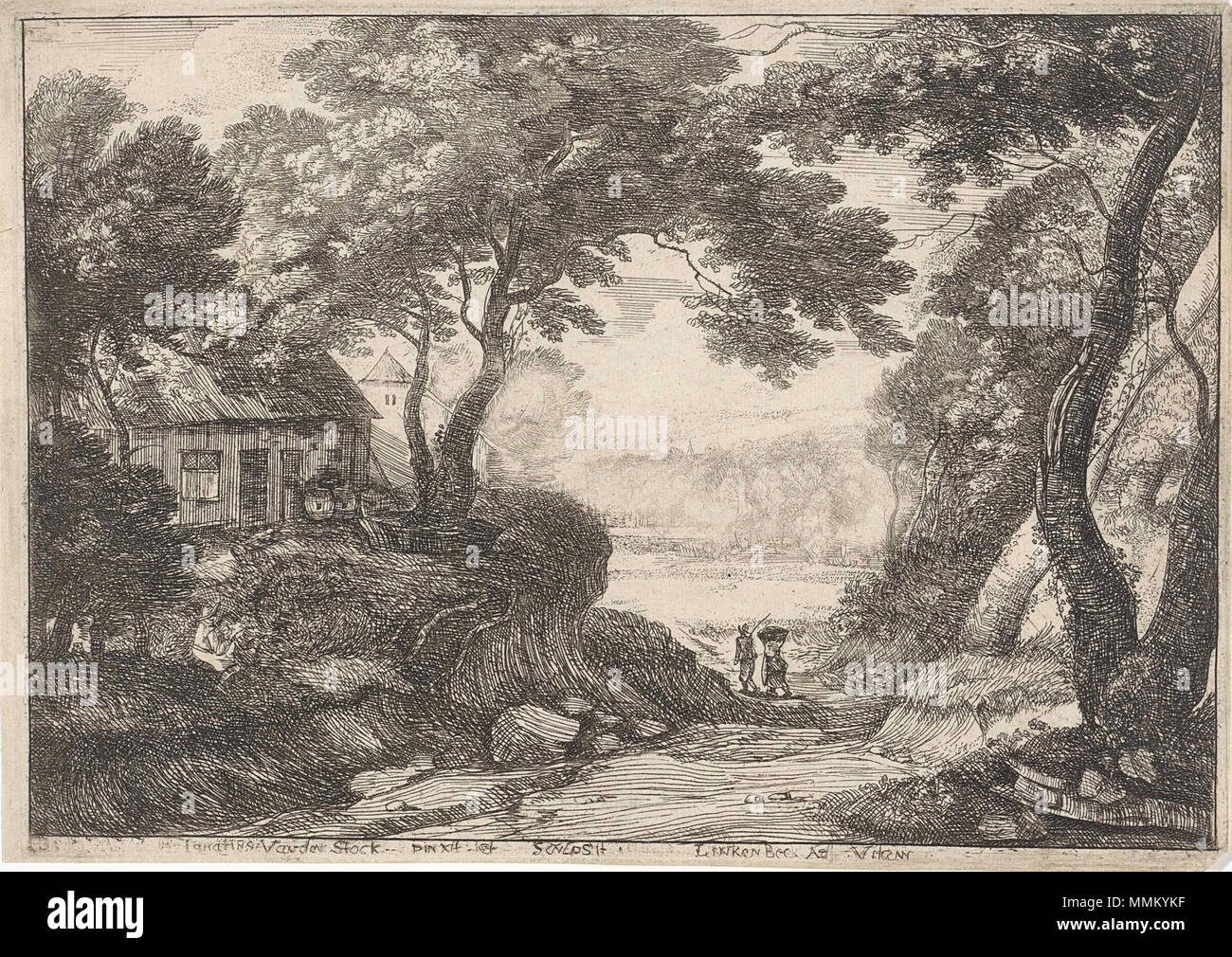 Anzeigen von linkebeek. zwischen 1653 und 1665. Ignatius van der Lieferbar - Blick auf Linkebeek Stockfoto