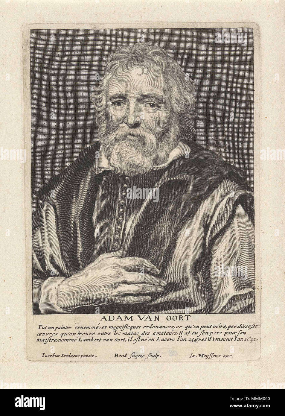 Englisch: Adam van Noort (1561/2, Antwerpen - 1641, Antwerpen), flämischer Maler und Zeichner. 1662 Gravur; Malerei vor 1662. Adam Van Oort - Jan Meyssens Stockfoto