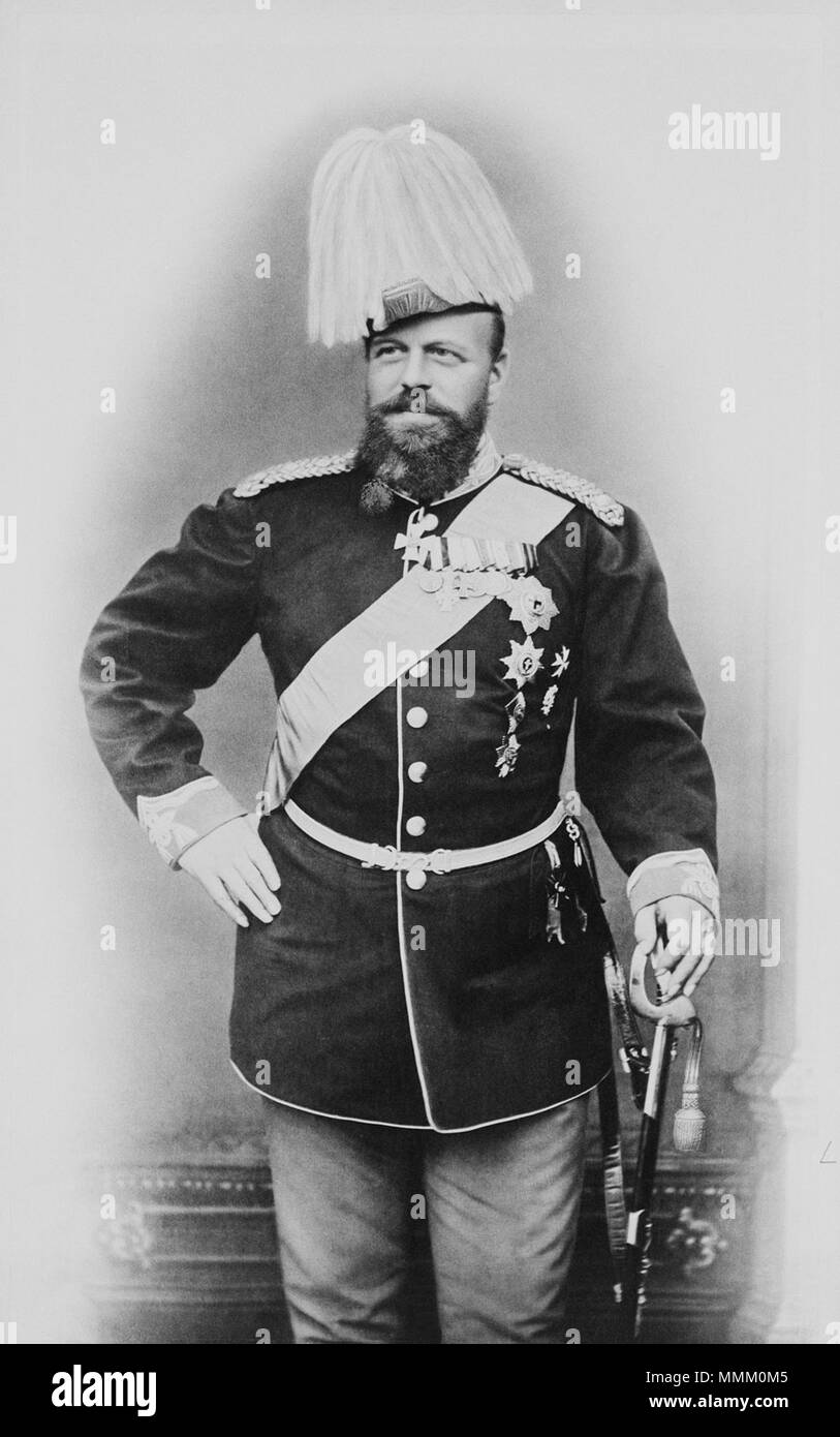 . Englisch: Zar Alexander III. im Dänischen Uniform. 1890. Sonne, Carl: gothersgade 45 Alexander III., Kaiser von Rußland Stockfoto