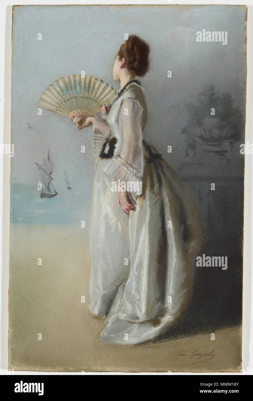 Gonzales LadyWithAFan MIA 7281 Dame mit einem Ventilator. zwischen ca. 1869 und ca. 1870. Gonzales LadyWithAFan MIA 7281 Stockfoto