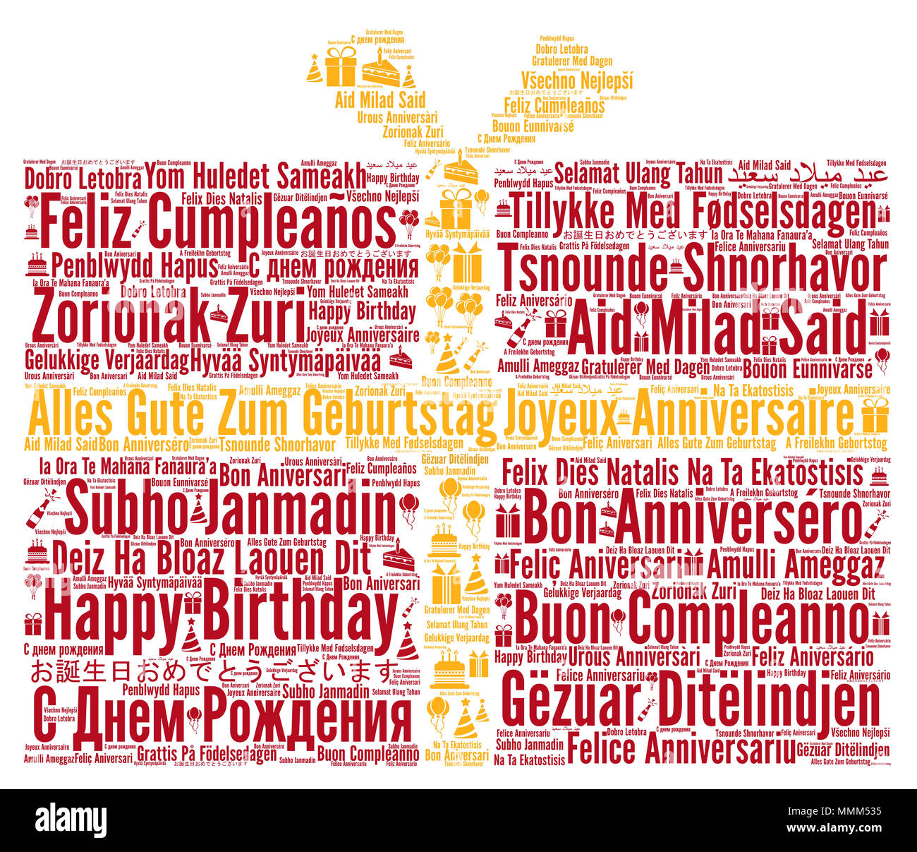 Alles Gute Zum Geburtstag In Verschiedenen Sprachen Stockfotografie Alamy
