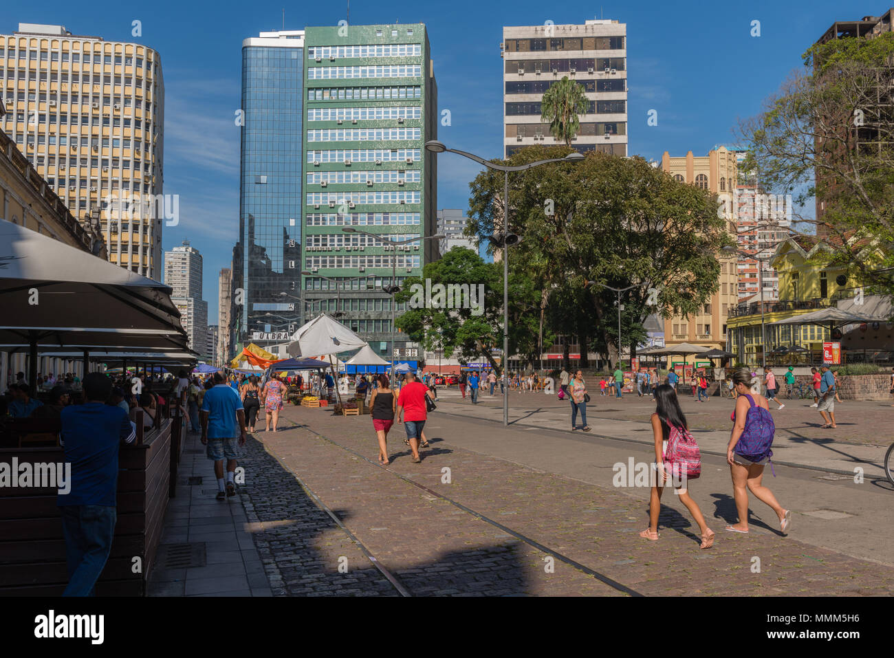 Tägliche Markt im Zentrum von Porto Alegre, Rio Grande do Sul, Brasilien, Lateinamerika Stockfoto