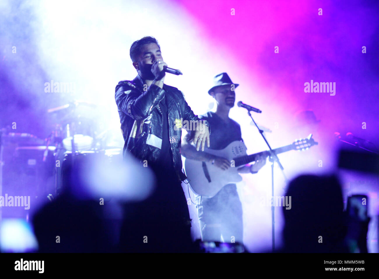 Kendji Girac ist ein französischer Sänger. Er ist der Gewinner der Saison 3 der Musik Wettbewerb die Stimme: la Plus Belle voix als Teil von Team Mika. Stockfoto