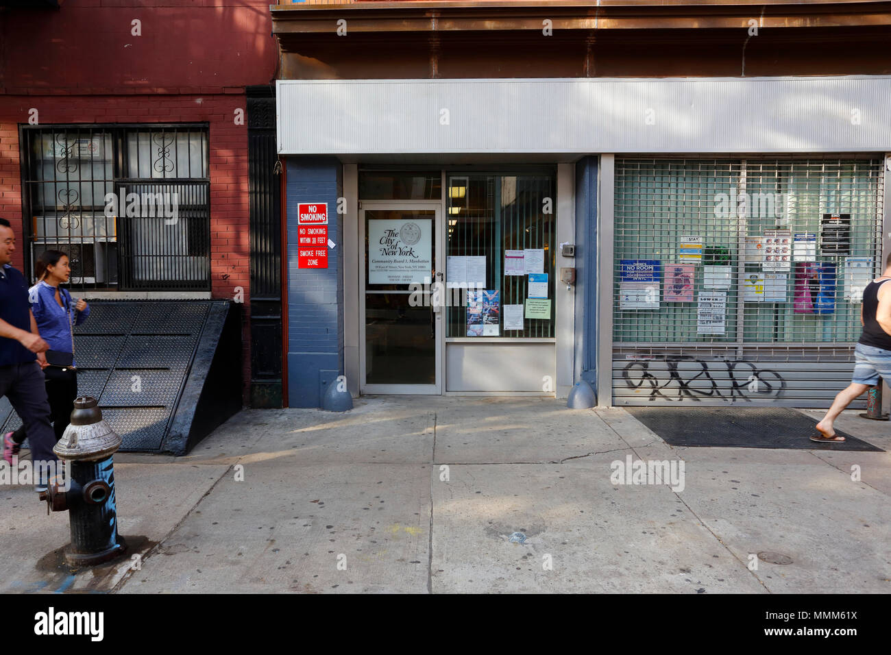 Manhattan Community Board 3, 59 E 4th St., New York, NY. aussen Storefront ein Büro im Stadtteil East Village in Manhattan. Stockfoto