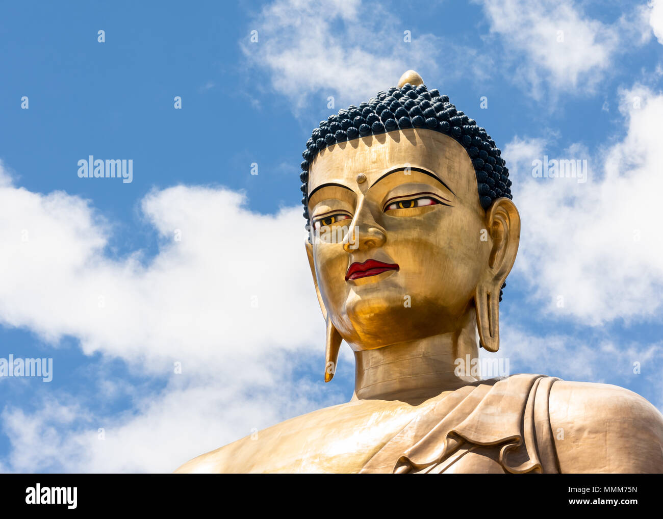In der Nähe des Großen Buddha Dordenma Statue auf einem Hügel außerhalb von Thimpu, Bhutan. Stockfoto