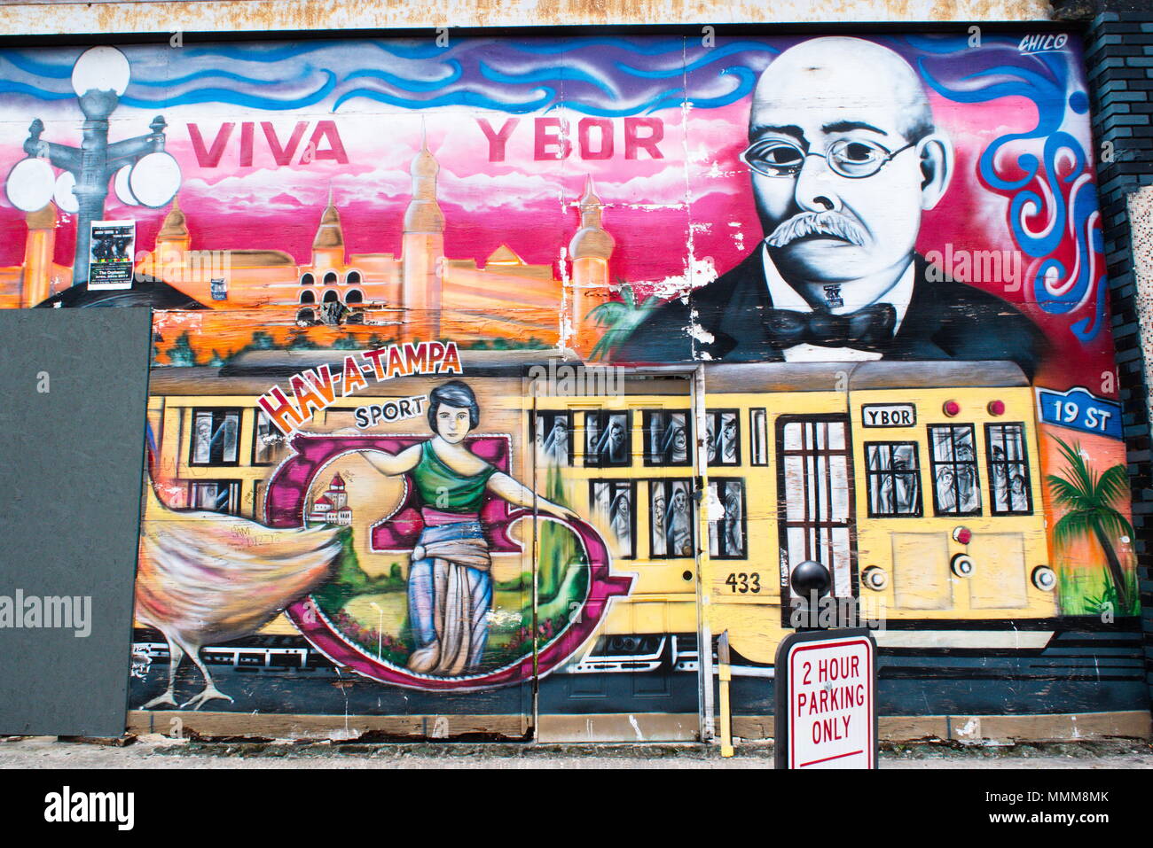 Ybor City, Florida's ältesten historischen Viertel von kubanischen Lebensmittel, Zigarren, Retro Mode. In der Innenstadt von Tampa entfernt. Stockfoto