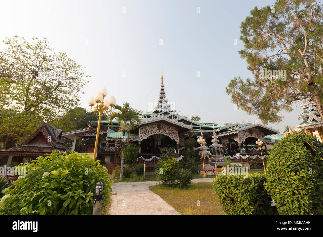 Wat Jong Klang und Wat Jong Kham, Mae Hong Son, Thailand Stockfoto