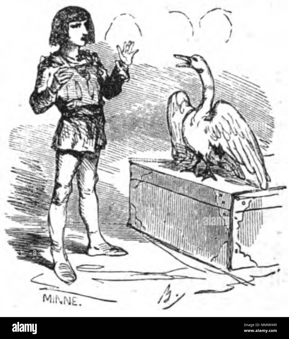 . English: Illustration zu Hauffs Märchen "Der Zwerg Nase: Jakob erhält durch das Kraut Niesmitlust seine frühere Gestalt wieder. 19. Bertall (1820 - 1882) Alternative Namen legal Name: Charles Albert d'Arnoux (Charles Konstante Albert Nicolas d'Arnoux de Limoges Saint-Saens) Beschreibung französischen Illustrator, Zeichner und Graveur Geburtsdatum / Tod 18 Dezember 1820 24 März 1882 Ort der Geburt / Todes Paris Soyons Authority control: Q 528753 VIAF:?:? ISNI 68925464 0000 0001 2281 2550 ULAN:?? n 500001672 LCCN: 83001791 NLA:? 36574893 WorldCat - Jakobs Rueckverwandlung Bertall Stockfoto