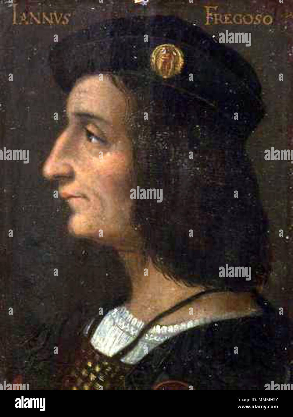 . Italiano: Dipinto del Doge Battista Fregoso II. 28. August 2013. Capo d'Orlando 19 Doge Battista Fregoso II - DIPINTO Stockfoto