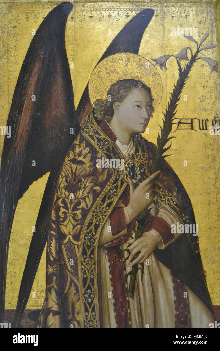 De Anunciació arcàngel Jacomart, Gabriel, Museu de Belles Arts de València Stockfoto