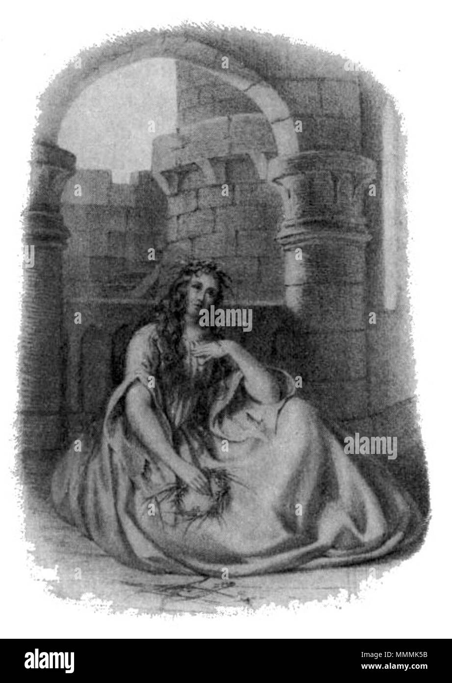 . Englisch: Emilie Högquist als Ofelia Svenska: Emilie Högquist som Ofelia. Nils Personne (Text), Johan Wilhelm Wallander (Bild) 101 - Ofelia - PST 7 Stockfoto
