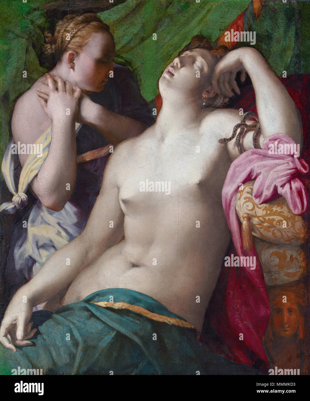 Sterbende Kleopatra, von Giovanni Battista di Jacopo Englisch: Sterbende Kleopatra. zwischen ca. 1525 und ca. 1530. Sterbende Kleopatra, von Giovanni Battista di Jacopo Stockfoto