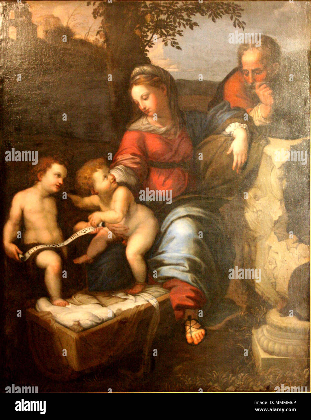 Giulio Romano-Vierge à l'Enfant Stockfoto