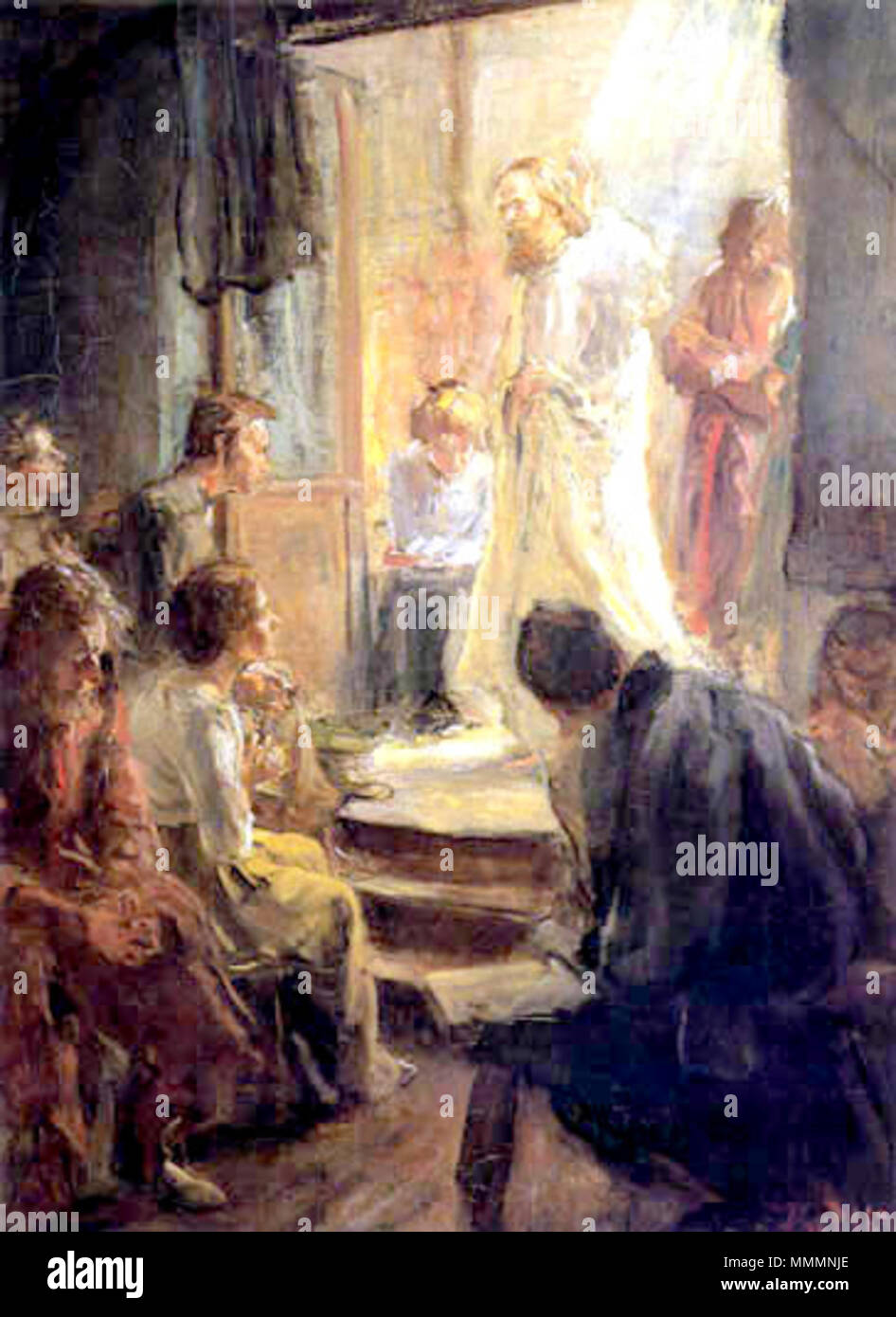 . Englisch: Die Predigt/Altar Bild. 1903 / 1905. Predigt Christi Sterben Stockfoto