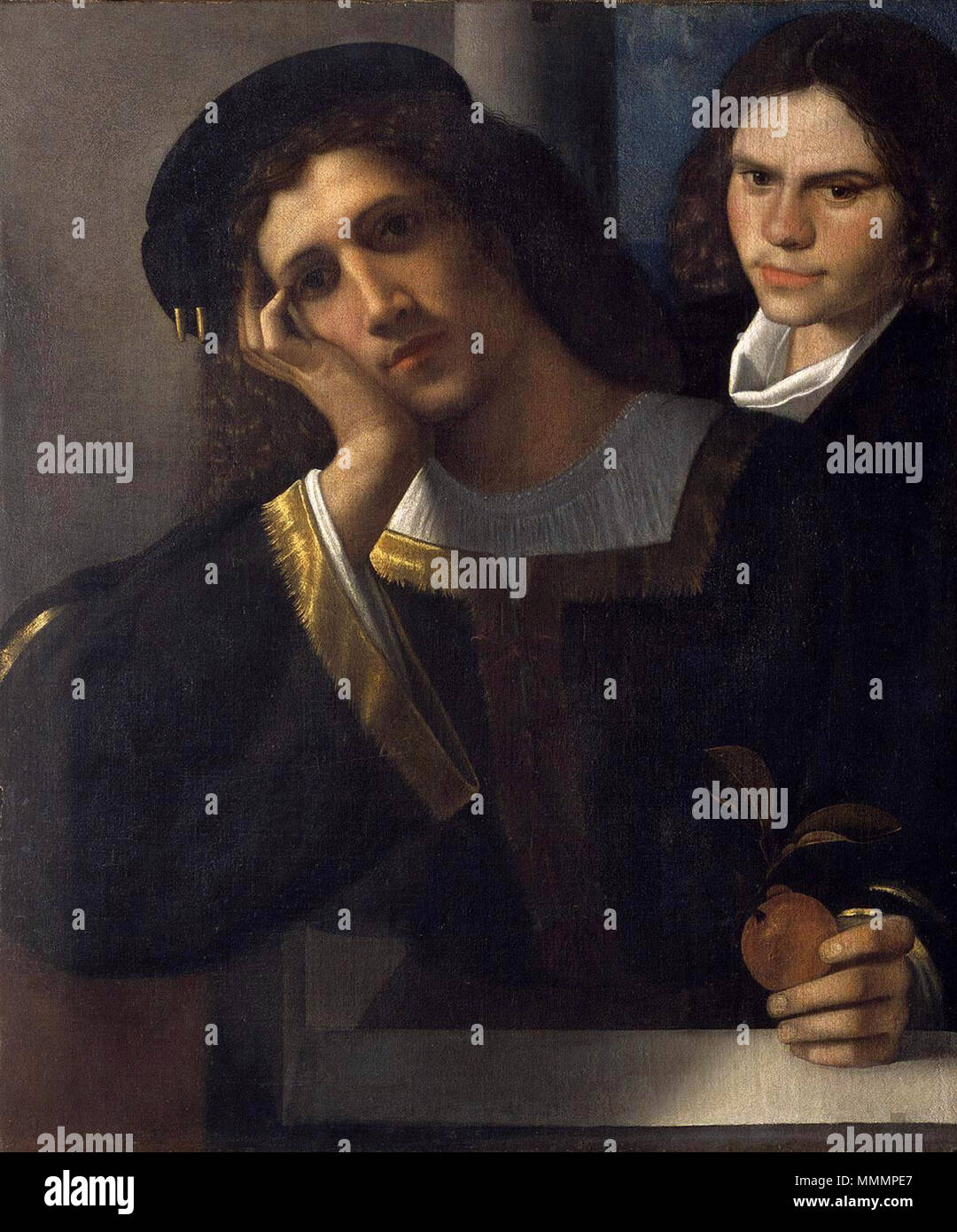 . Doppelporträt von unbekannten Personen Olio su tela, 76,3 x 63,4 cm Roma, Museo Nazionale del Palazzo di Venezia Giorgione 100 Stockfoto