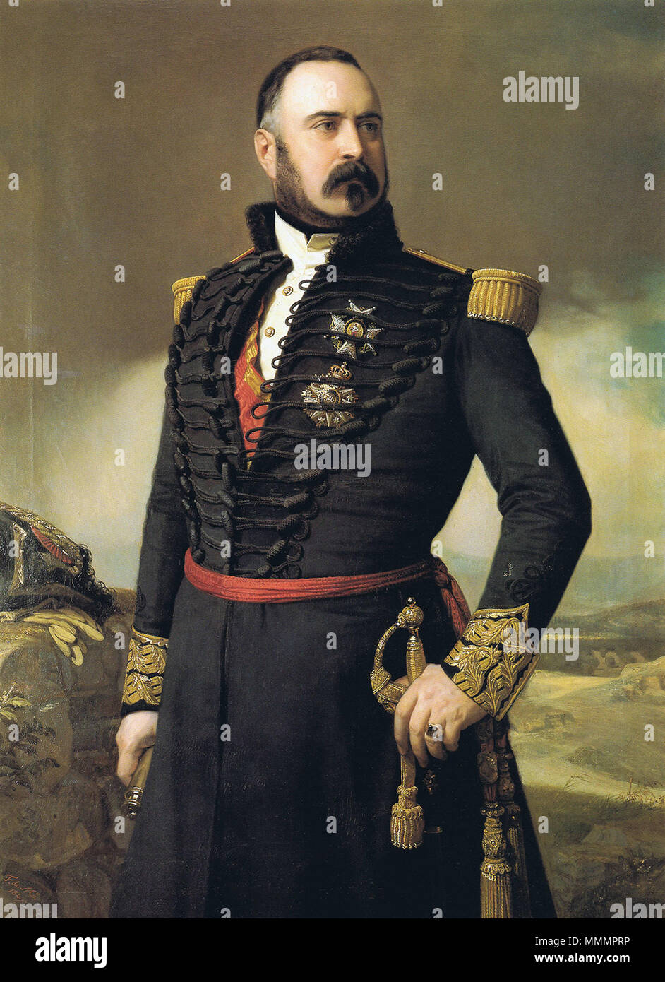 F. de Madrazo - 1849, El General Manuel Mazarredo (Colección insbesondere, Madrid) Stockfoto