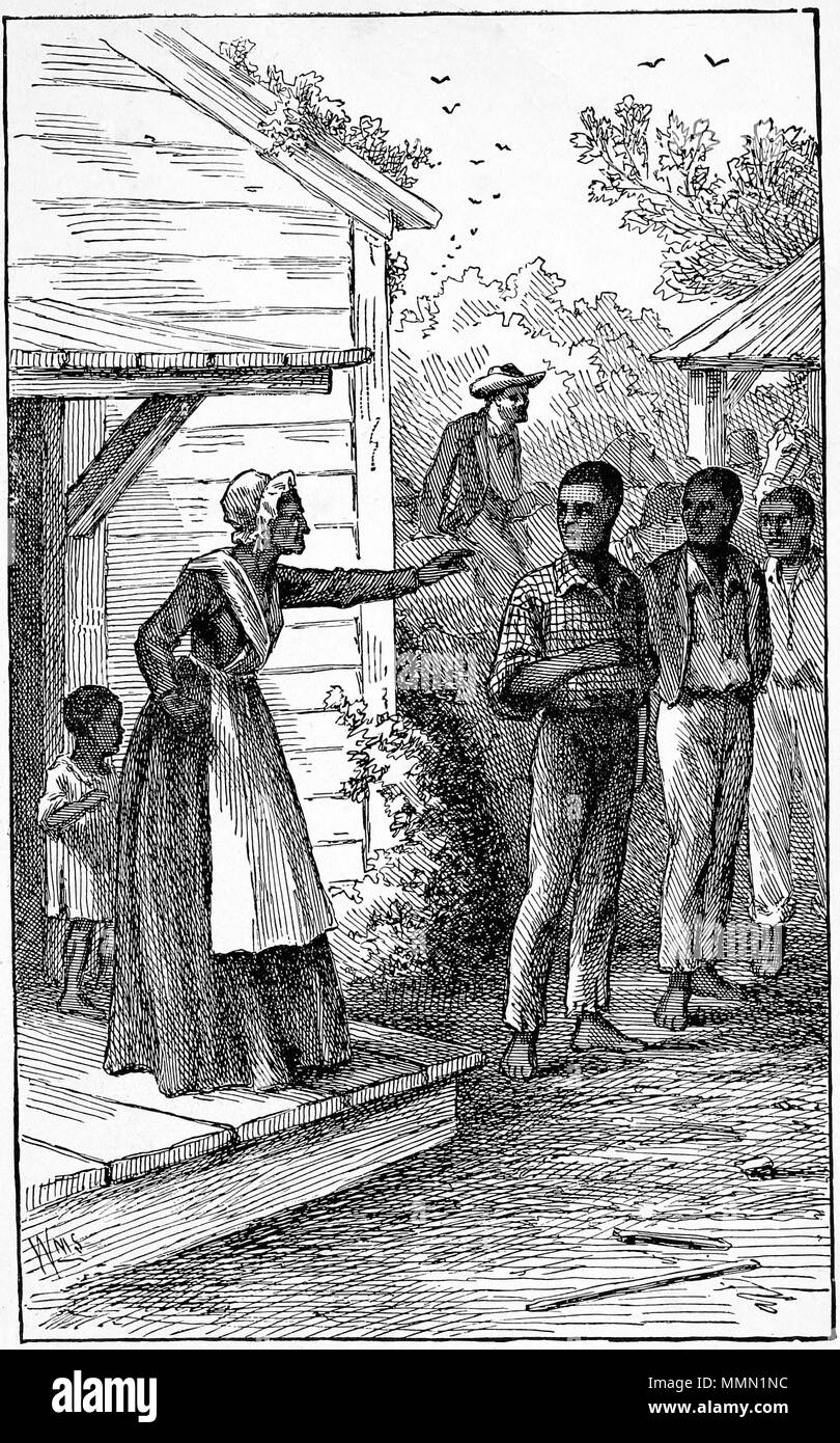 . Englisch: Illustration von Seite 209 des Lebens und der Zeiten von Frederick Douglass, überarbeitete Ausgabe, 1892 veröffentlicht. Bildunterschrift: 'Driven zum Gefängnis für Weg laufen." Das Leben und die Zeiten von Frederick Douglass (1892) P 209 Stockfoto