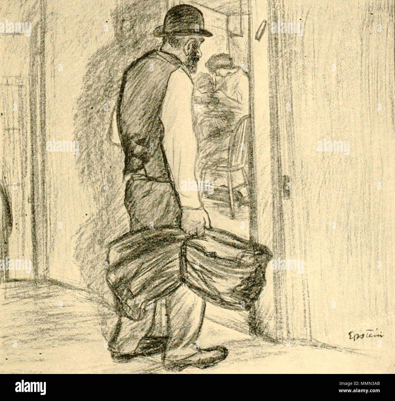 . Englisch: Von -?: Der Geist des Ghetto; Studien über das Jüdische Viertel in New York er müde ist, beunruhigt und irritiert. 1902. Hutchins Hapgood (1869-1944) Er ist müde, verzweifelt und verärgert. Der Geist des Ghetto. 1902 Stockfoto