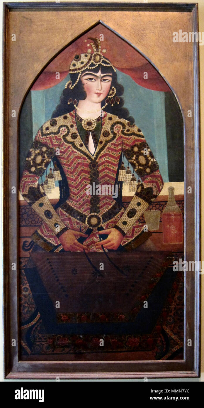 . Aus dem Iran weibliche Musiker. ca. 1825. Anonyme 'weibliche Musiker", anonyme Gemälde aus dem Iran, C. 1825, Öl auf Leinwand, Honolulu Akademie der Künste Stockfoto