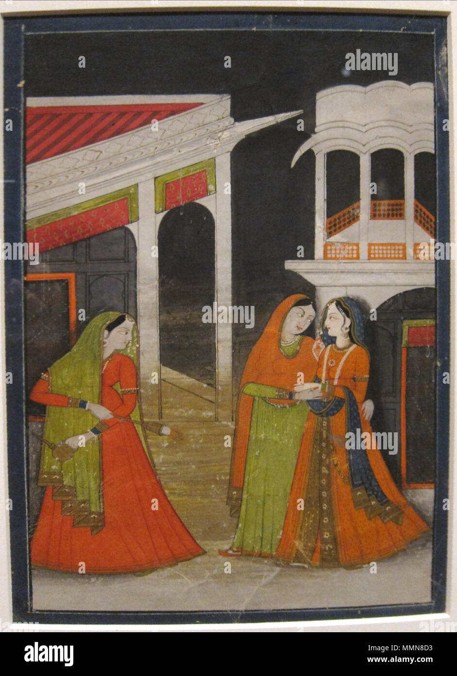 . (Navodha jungvermählte Heldin), anonyme Aquarell auf Papier Malerei aus Indien, Kangra Stil, Mitte des 19. Jahrhunderts, Honolulu Museum der Kunst, den Beitritt 1085.1. Mitte des 19. Jahrhunderts. 'Navodha' (Jungvermählte Heldin), anonym, Kangra Stil, Mitte des 19. Jahrhunderts, Honolulu Museum der Kunst, 1085.1 Stockfoto