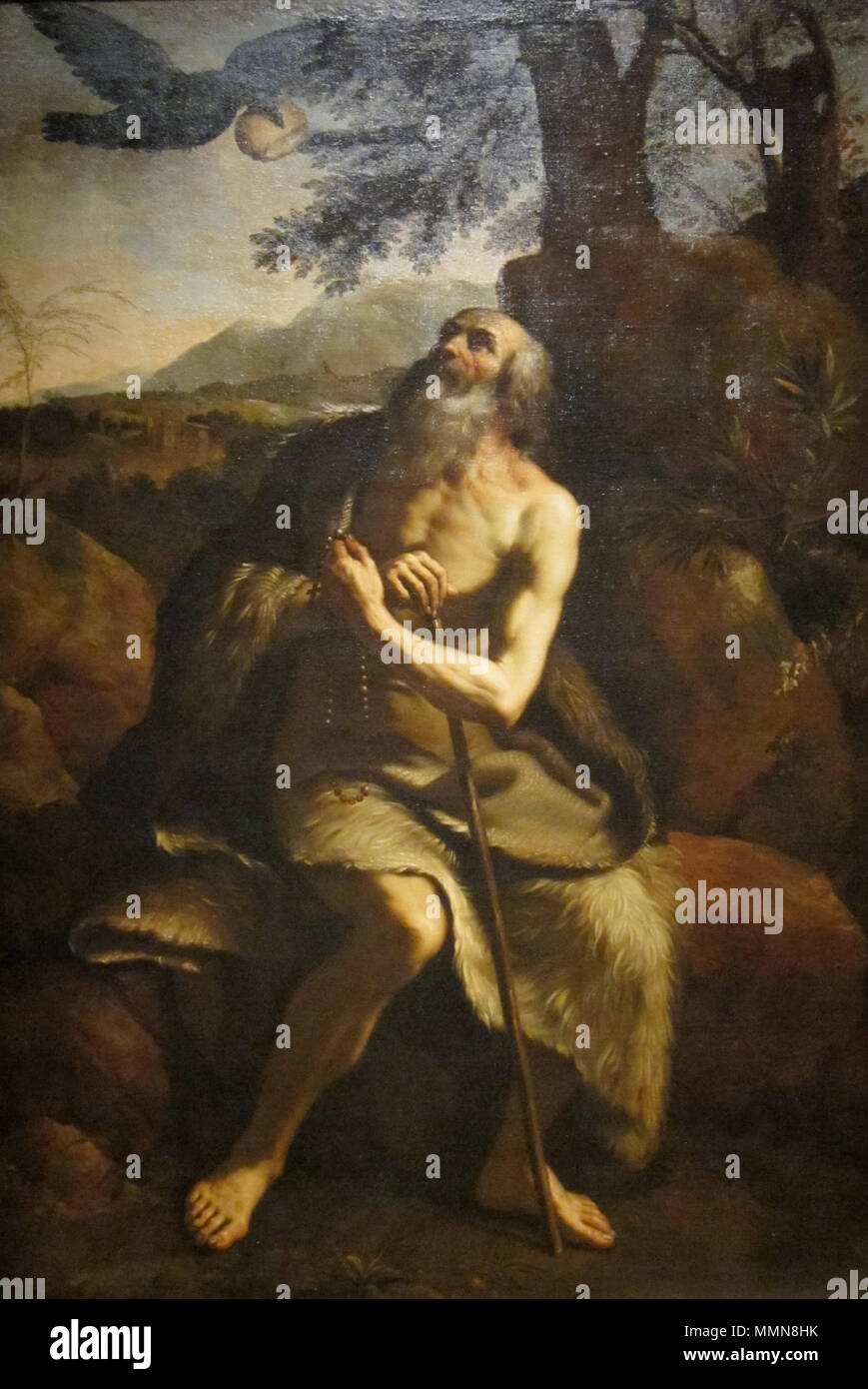 . St. Paul der Einsiedler gespeist von der Rabe. nach Il Guercino. Nach Guercino (1591-1666) Alternative Namen Geburt Name: Giovanni Francesco Barbieri, Il Guercino Beschreibung italienischer Maler, Zeichner und Freskant Datum der Geburt / Tod vom 8. Februar 1591 vom 22. Dezember 1666 Ort der Geburt / Todes Cento in der Nähe von Ferrara, Bologna Arbeitsort Cento (1615 - 1617), Bologna (1617-1621), Venedig (ca. 1618), in Rom (1621 - 1623), Cento (1623 - 1642), Bologna (1642 - 1666) Kontrolle: Q 334262 VIAF:?:? ISNI 49248688 0000 0001 2131 914 X ULAN:?? n 500021925 LCCN: 50082058 NLA:? 35806367 WorldCat 'St. Pa Stockfoto