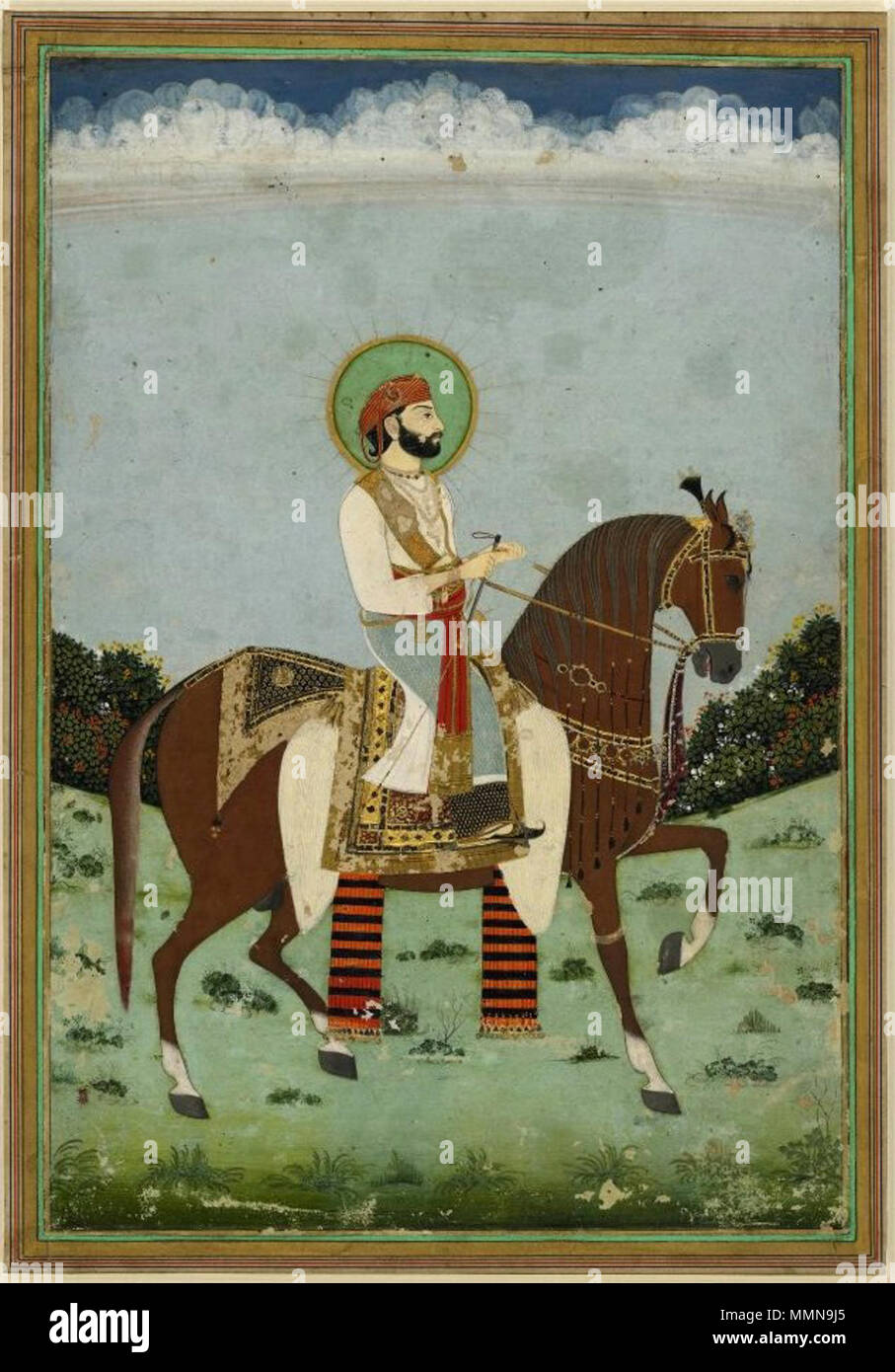 . Englisch: Maharaja Sawai Jai Singh II. ca 1725 Jaipur. British Museum. Vom 4. Dezember 2012, 21:24:04. ANONIMUS 1 Maharaja Sawai Jai Singh II ca 1725 Jaipur. British Museum Stockfoto