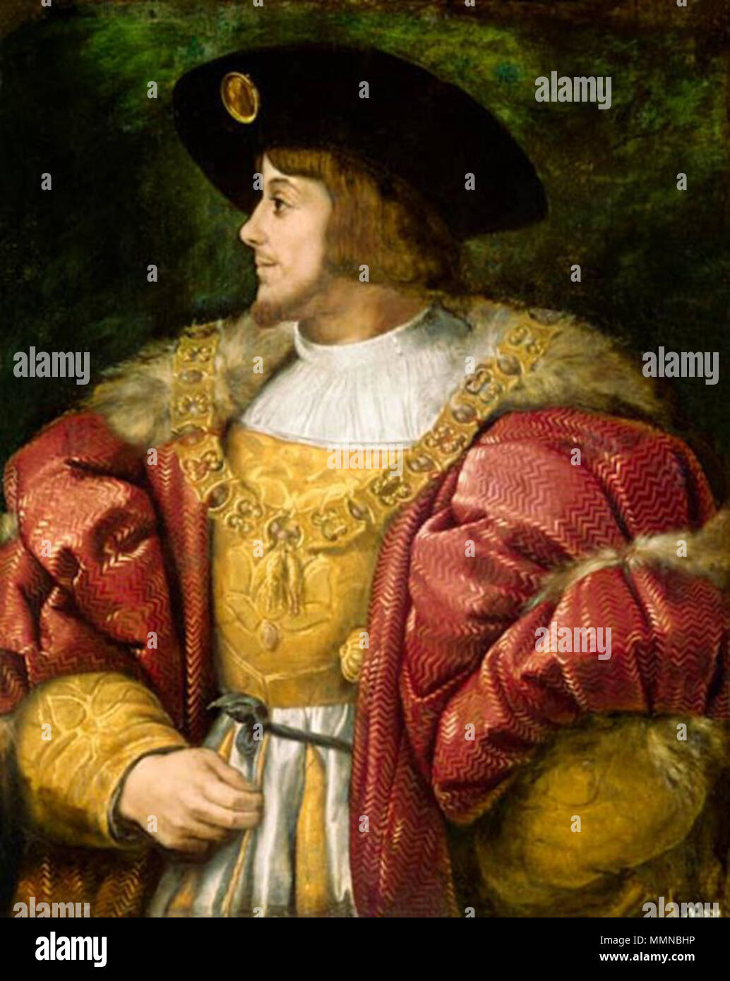 . Englisch: Ludwig II. von Ungarn und Böhmen Portrait von Louis II. von Ungarn (1506-1526). 1526. Lajos II. Stockfoto