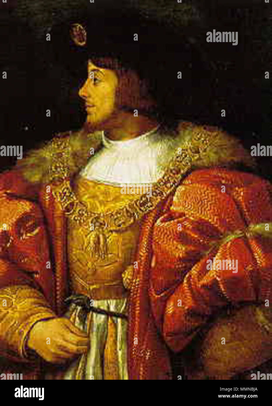 . Englisch: Ludwig II. von Ungarn und Böhmen Portrait von Louis II. von Ungarn (1506-1526). 1526. Louis 2. Stockfoto