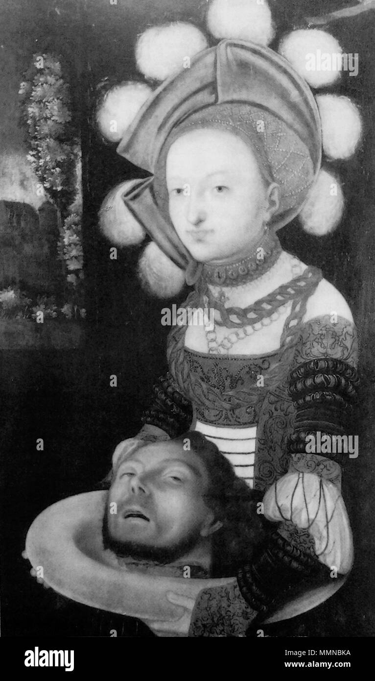Salome mit dem Kopf Johannes des Täufers. ca. 1530. Cranach der Ältere Salome Stockfoto