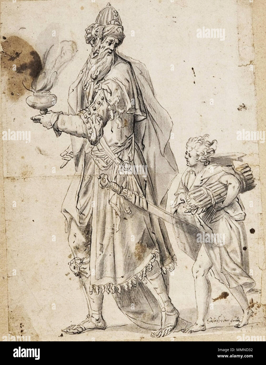 Götz, Abraham und Isaak, Stockfoto