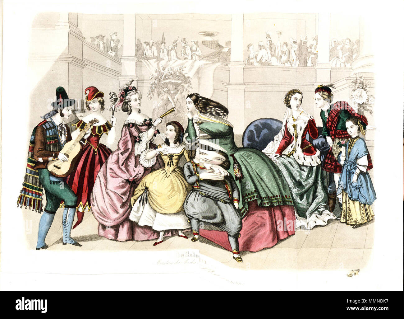 Nyaste journal för Damer 1860, Abbildung Nr. 1 Stockfoto