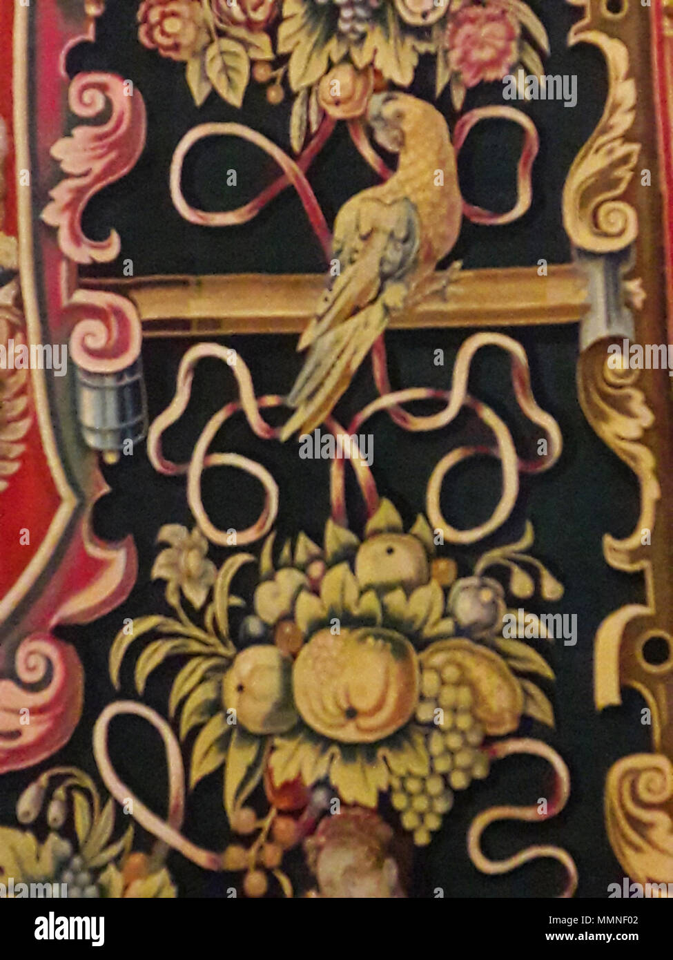 Wandteppich mit dem Wappen von Anna Katharina Bodensee Vasa (Detail).. vor 1642. Flandern Wandteppich mit dem Wappen von Anna Katharina Bodensee Vasa (Detail) 06. Stockfoto