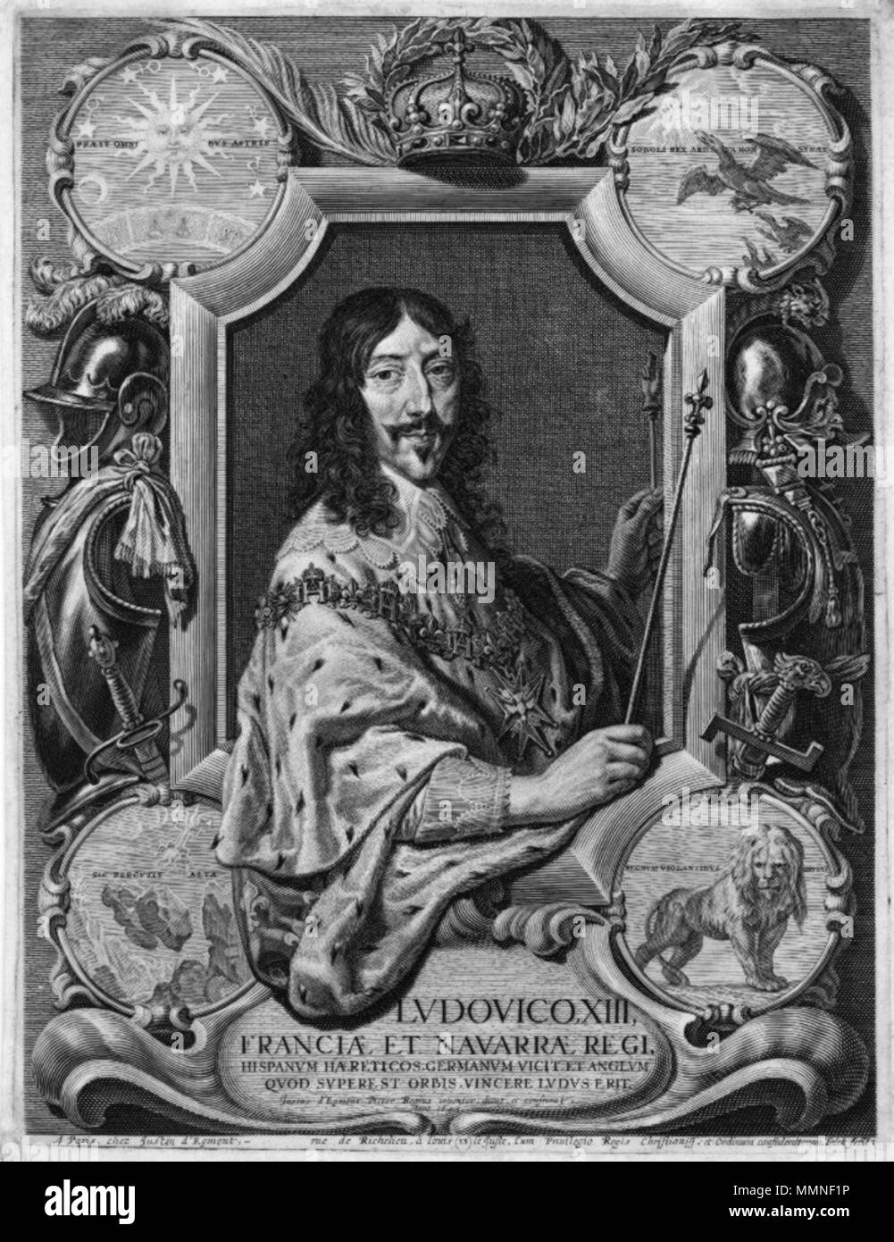Porträt von Louis XIII., König von Frankreich und Navarra. 1643. Falck Ludwig XIII. von Frankreich Stockfoto