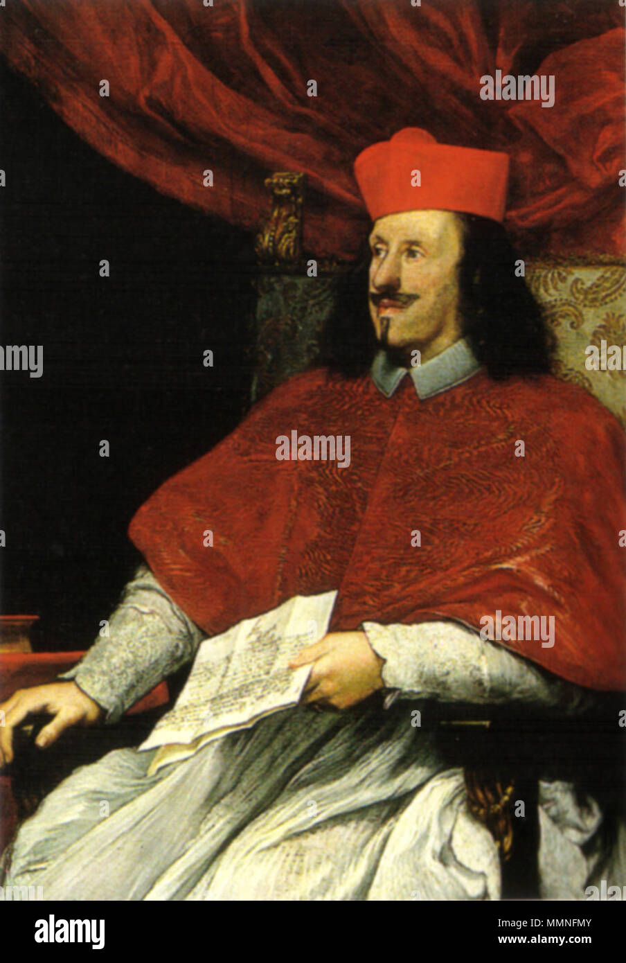 Porträt des Kardinal Giovan Carlo De' Medici. 1653. Giovan Carlo De' Medici, il volterrano (Palatine Galerie) Stockfoto