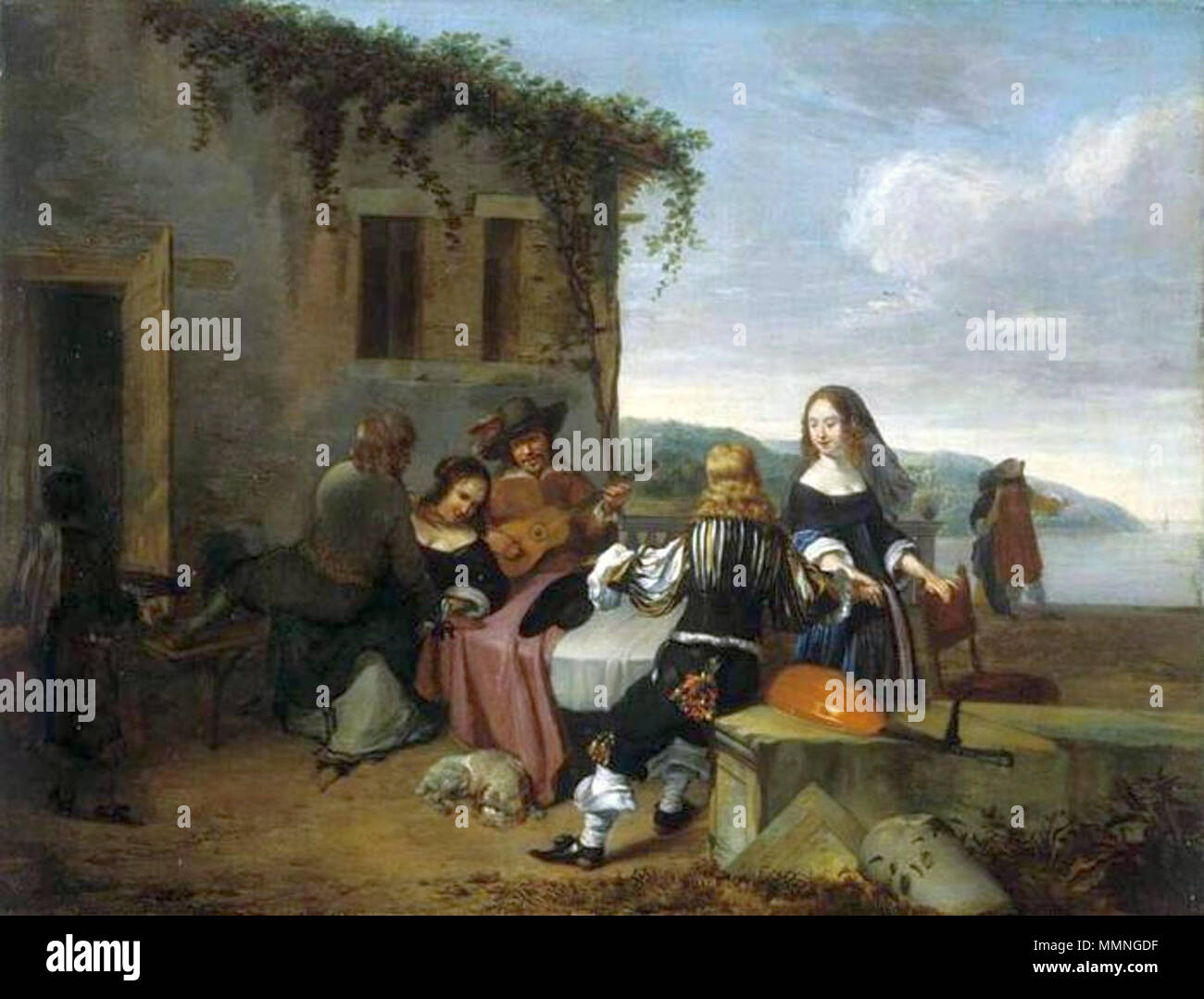 Genre Szene. 1670 s. Loo Genre Szene Stockfoto