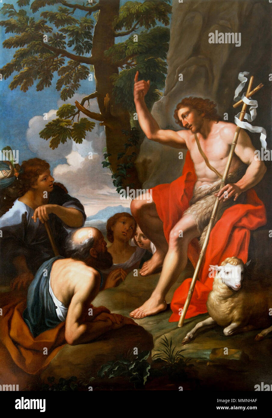 Predigt des Heiligen Johannes des Täufers.. ca. 1695. Reisner Predigt von Johannes der Täufer Stockfoto