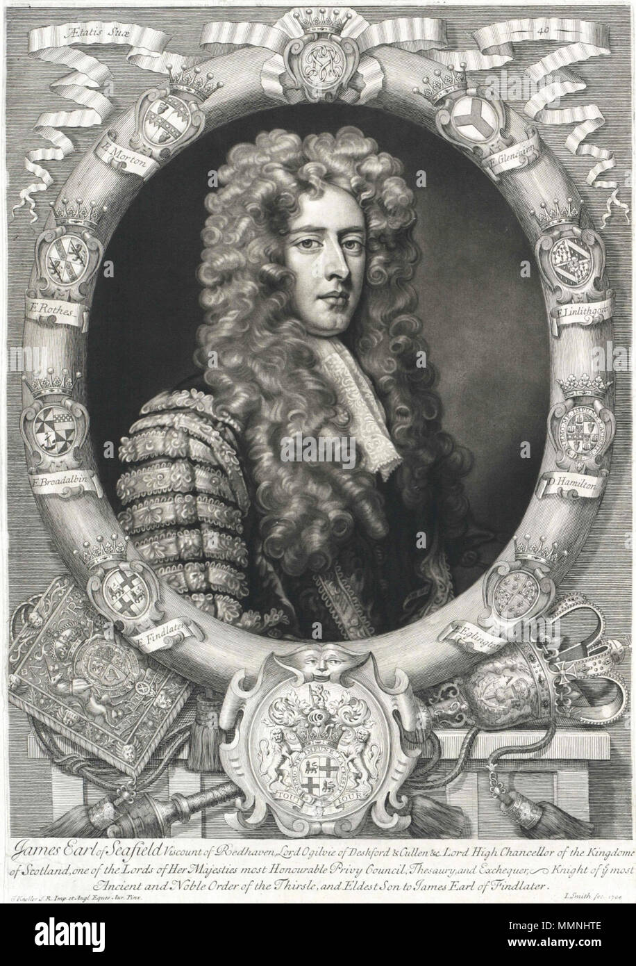 . Englisch: Portrait von James Ogilvy, 4th Earl of Findlater (1664-1730). 1704. 4 thEarlOfFindlater Stockfoto