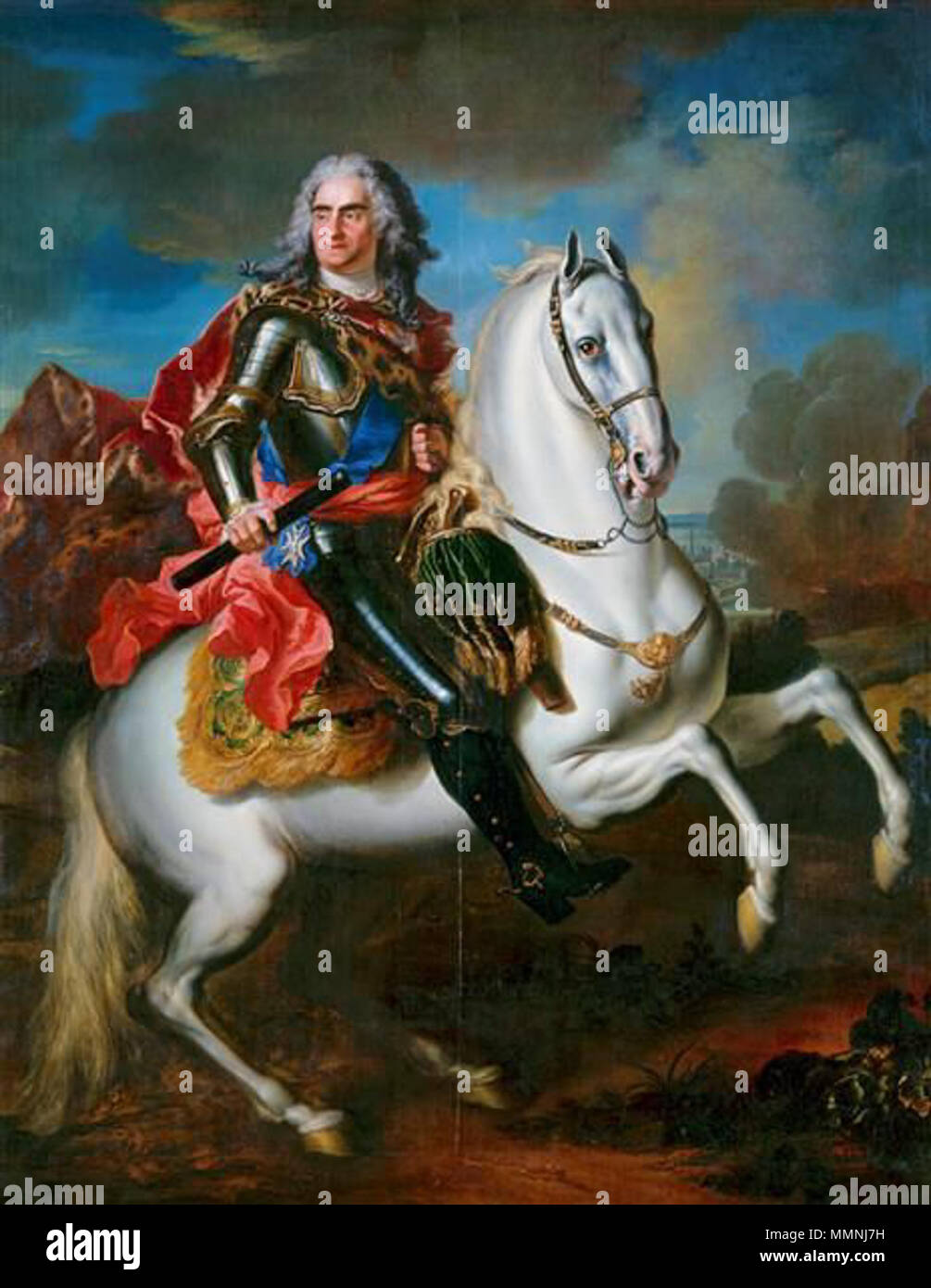 Equestrian portrait von August II. der Starke (1670-1733). ca. 1718. August der Starke Stockfoto